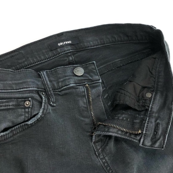 GRLFRND Candice ripped black stretch skinny jeans ankle jegging 27P 27 petite - Picture 8 of 16